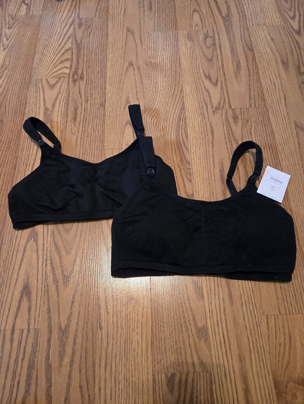 Auden Nursing Pumping Bras Set 2 Maternity Bra Black Soft Support Bralette M New